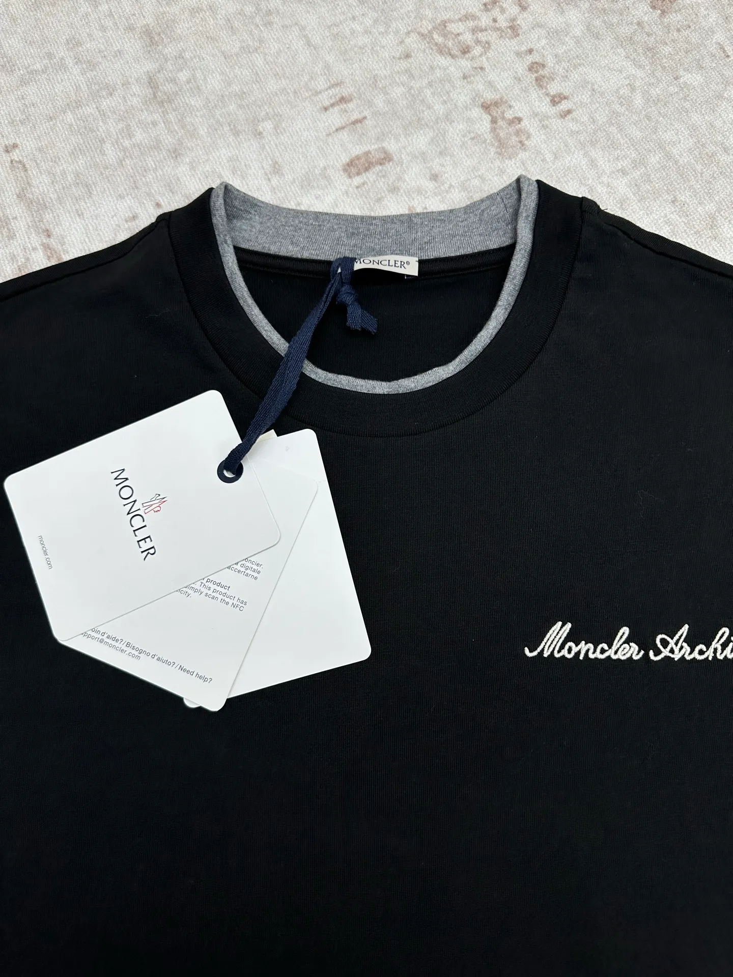 Moncler SS 26 Embroidered Logo Cotton T-Shirt Size:M-XL